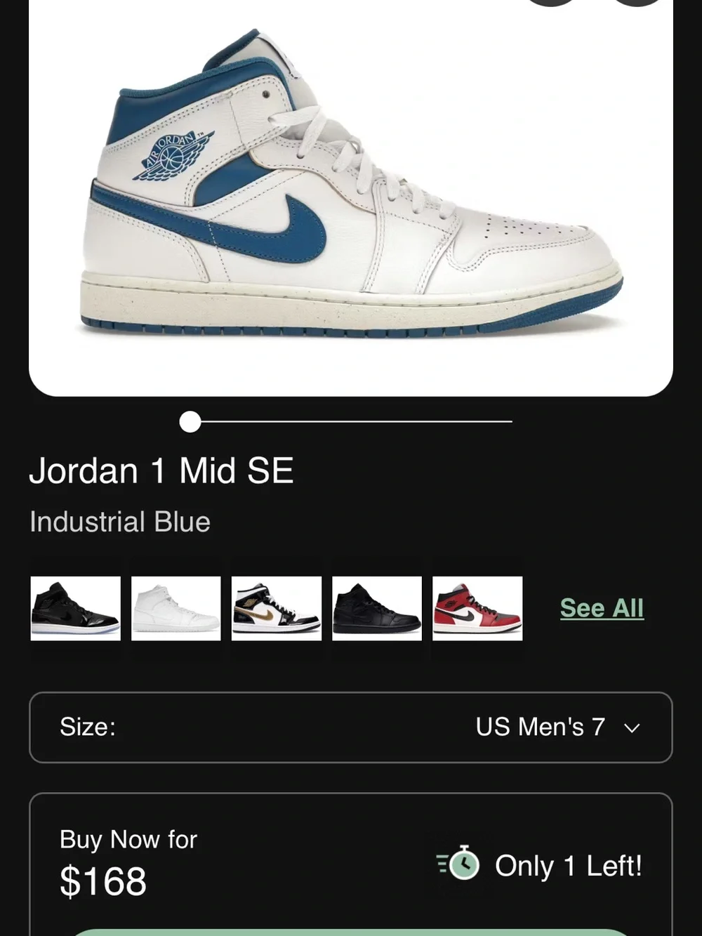 JORDAN 1 MID SE INDUSTRIAL BLUE
